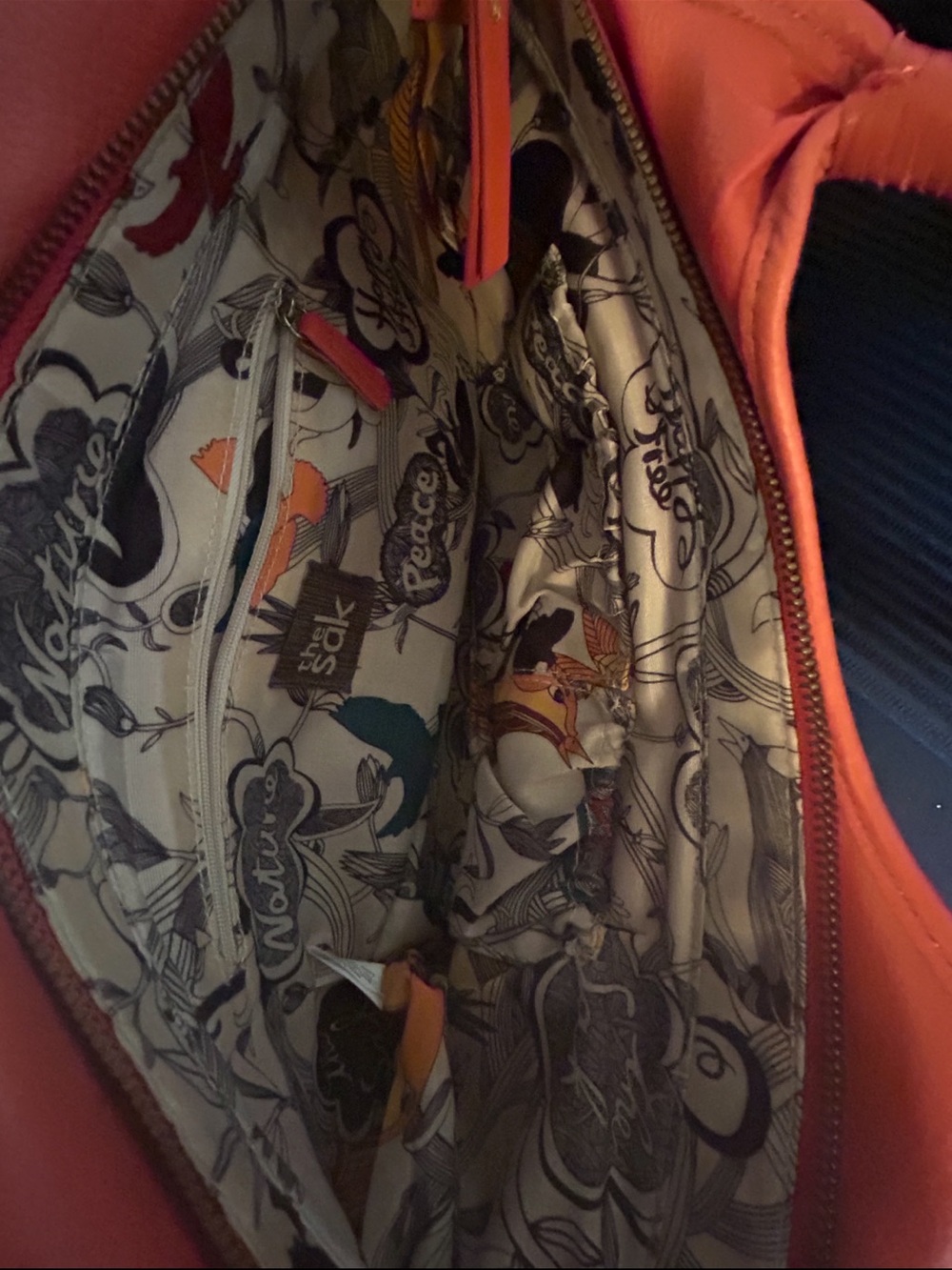 The Sak Orange Pebbled Leather Tote Shoulder Bag - Picture 5 of 8